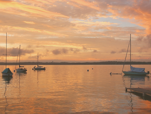 sunset on lake